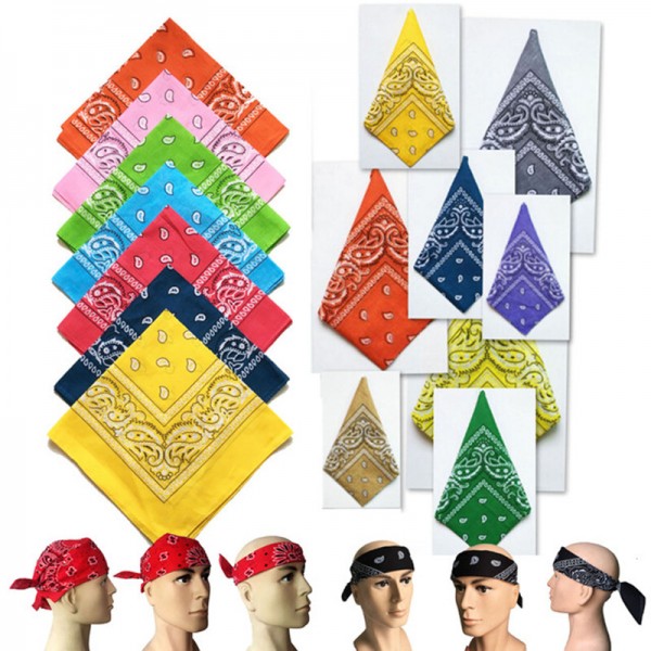 12PCS cotton bandanna for unisex multi function handkerchief outdoor